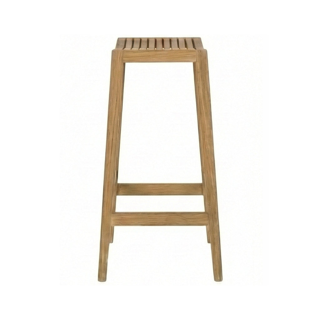 Backless Teak Outdoor Bar Stool
