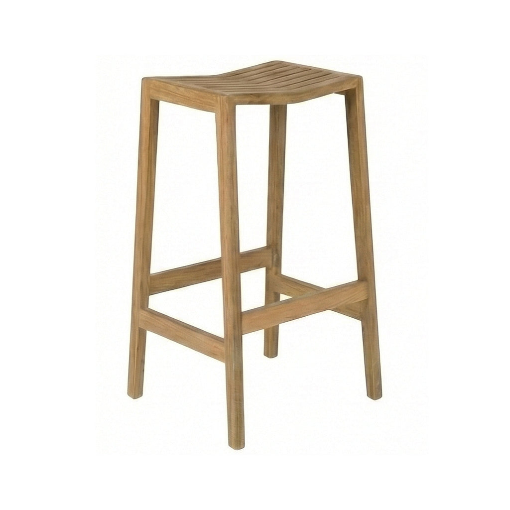 Backless Teak Outdoor Bar Stool