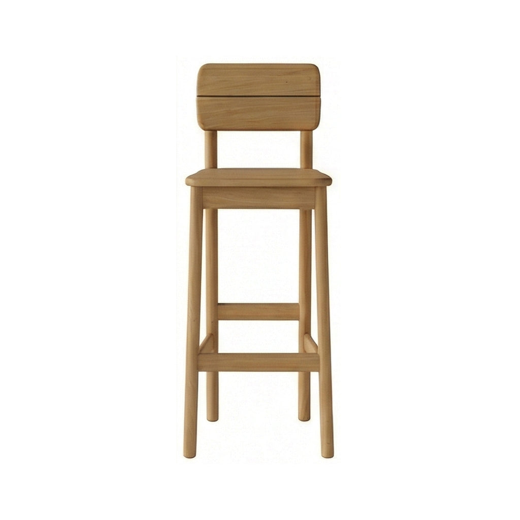 Armless Teak Outdoor Bar Stool