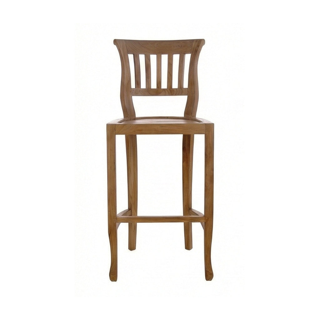 Armless Teak Outdoor Bar Stool
