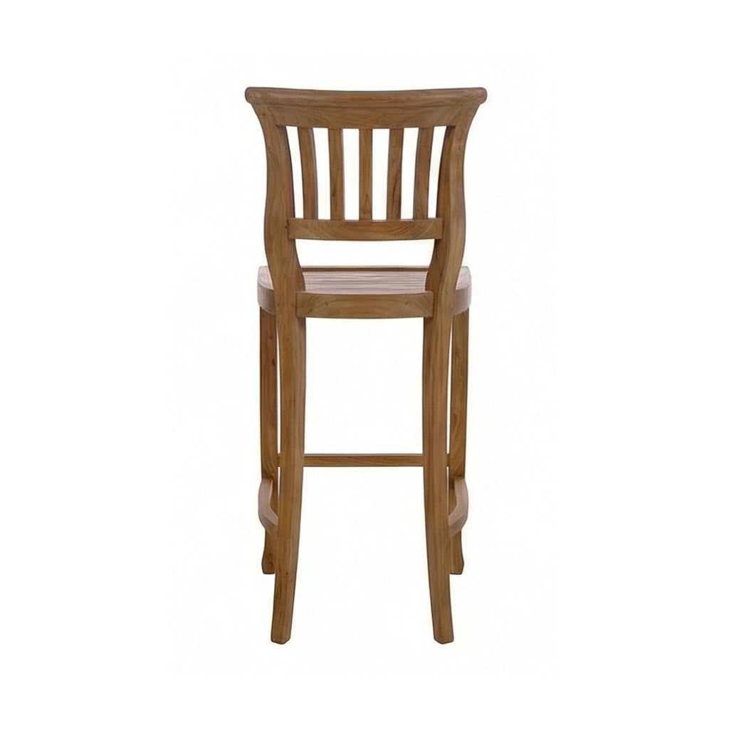 Armless Teak Outdoor Bar Stool