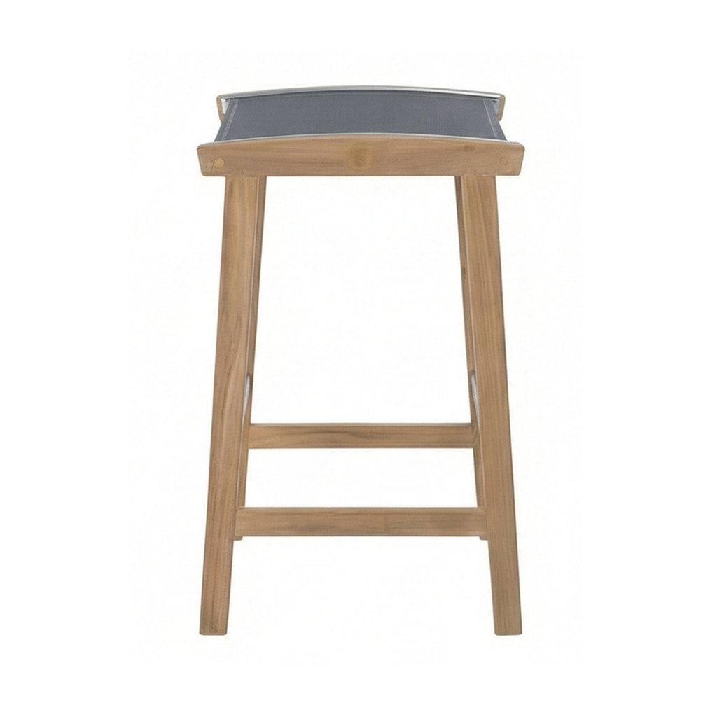 Backless Teak Outdoor Bar Stool