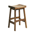 Backless Teak Outdoor Bar Stool
