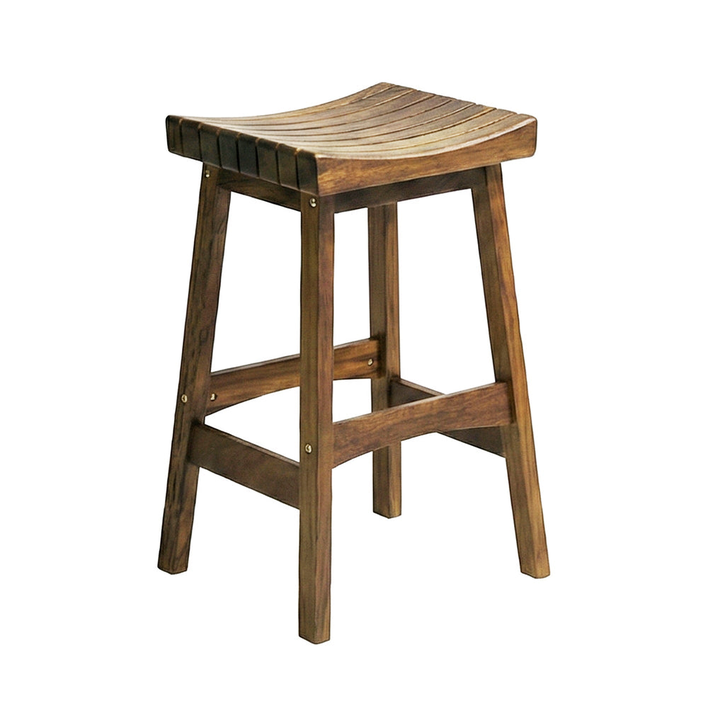 Backless Teak Outdoor Bar Stool
