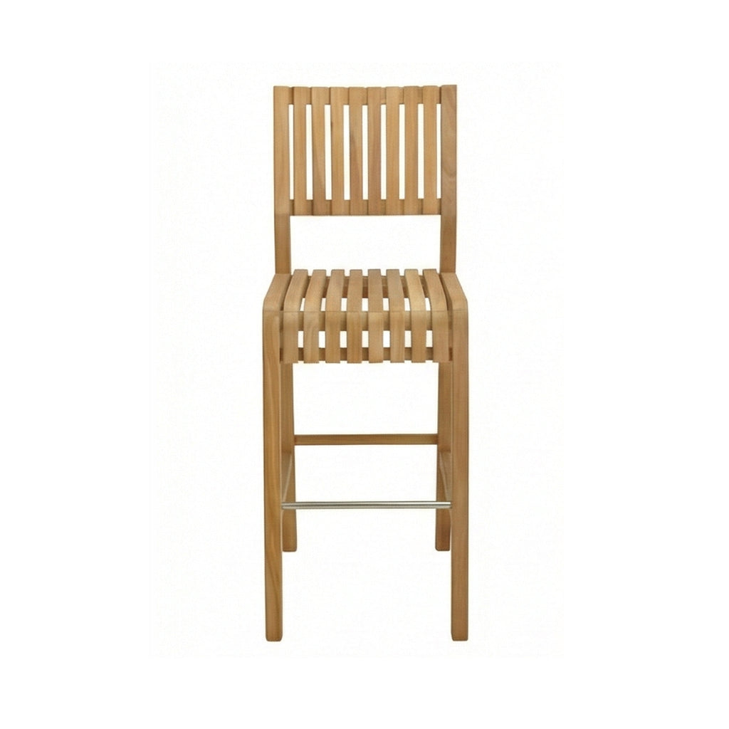 Armless Teak Outdoor Bar Stool