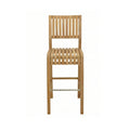 Armless Teak Outdoor Bar Stool