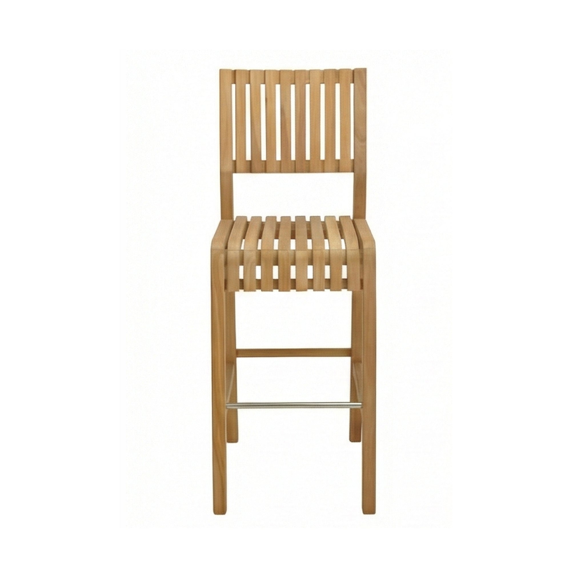 Armless Teak Outdoor Bar Stool
