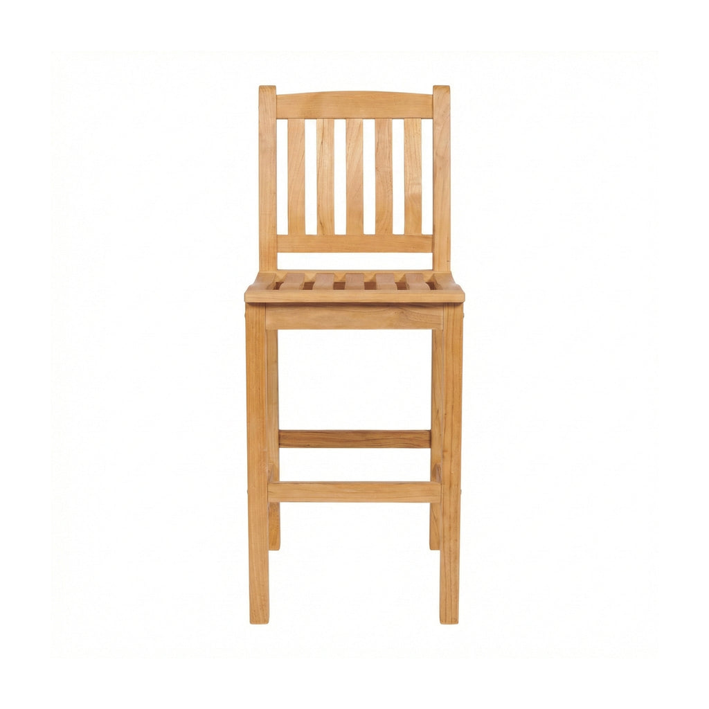 Armless Teak Outdoor Bar Stool