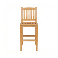 Armless Teak Outdoor Bar Stool