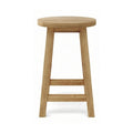 Round Backless Teak Outdoor Bar Stool