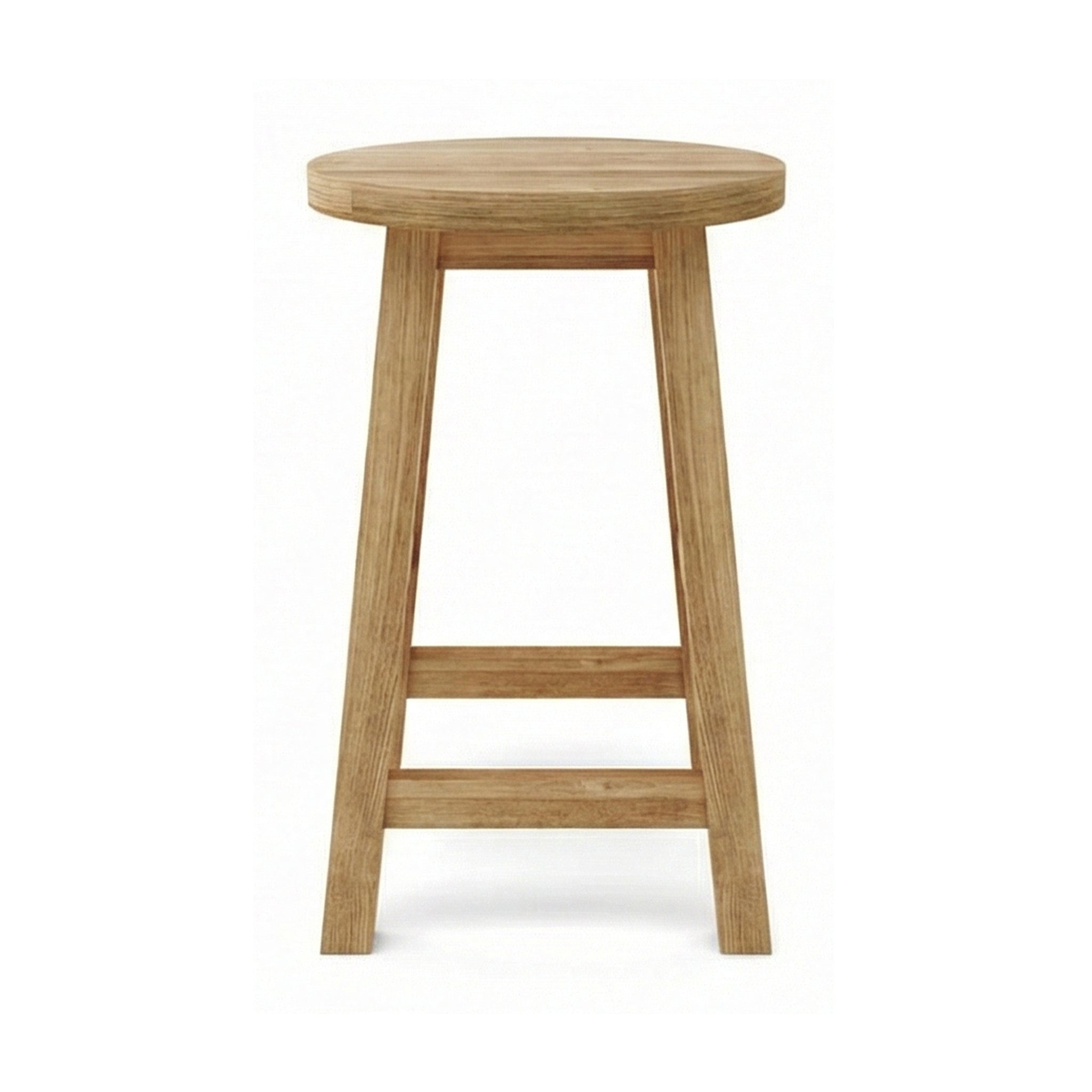 Round Backless Teak Outdoor Bar Stool