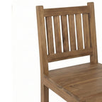 Upholstered Armless Teak Outdoor Bar Stool
