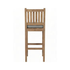Upholstered Armless Teak Outdoor Bar Stool