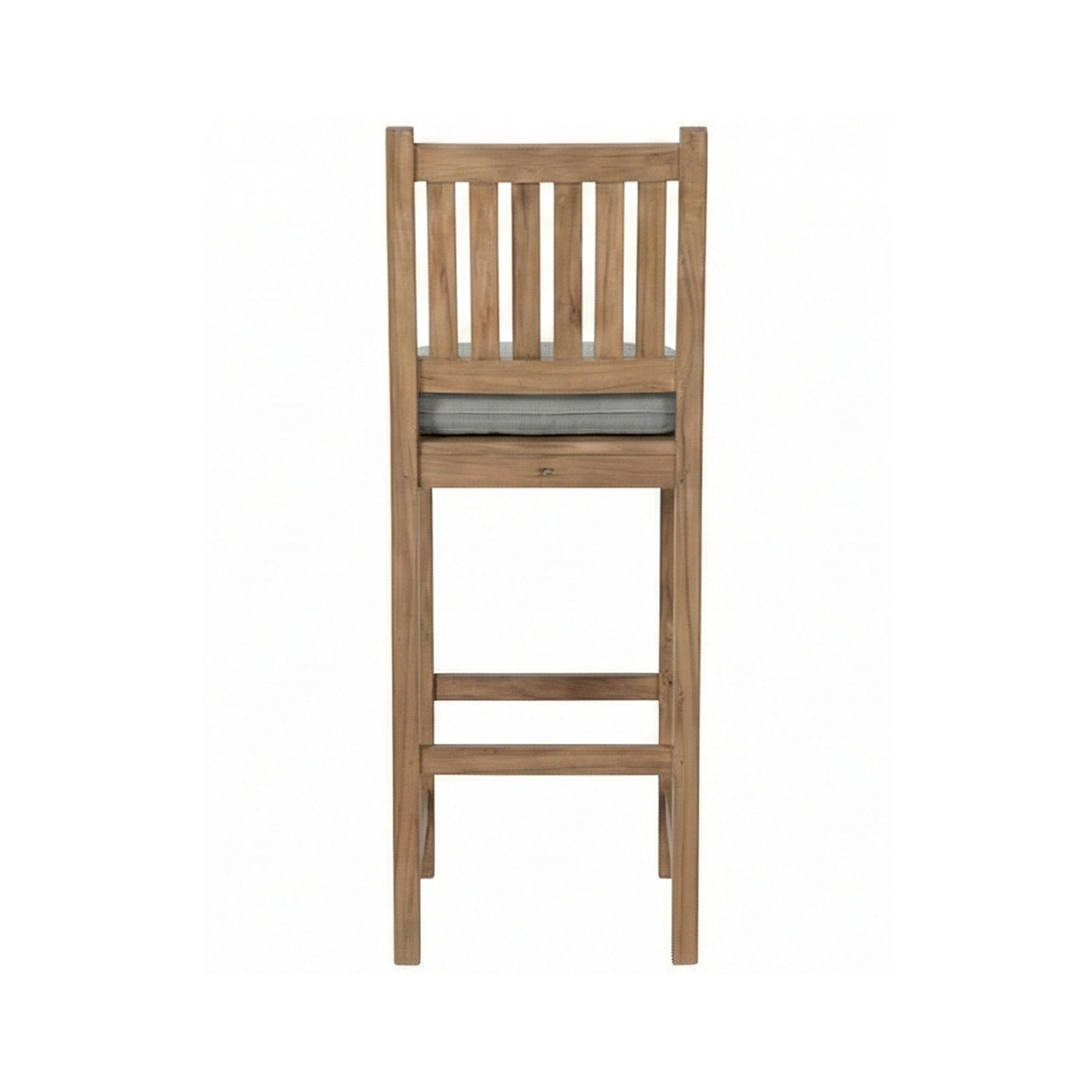Upholstered Armless Teak Outdoor Bar Stool
