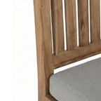 Upholstered Armless Teak Outdoor Bar Stool