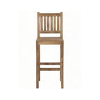 Upholstered Armless Teak Outdoor Bar Stool