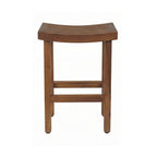 Backless Teak Outdoor Bar Stool
