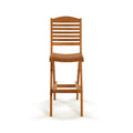 Folding Armless Teak Outdoor Bar Stool