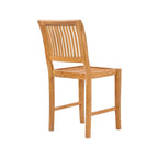 Armless Teak Outdoor Bar Stool