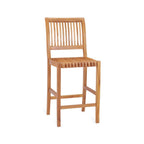 Armless Teak Outdoor Bar Stool