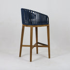 Teak & Woven Outdoor Bar & Counter Stool