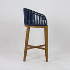 Teak & Woven Outdoor Bar & Counter Stool
