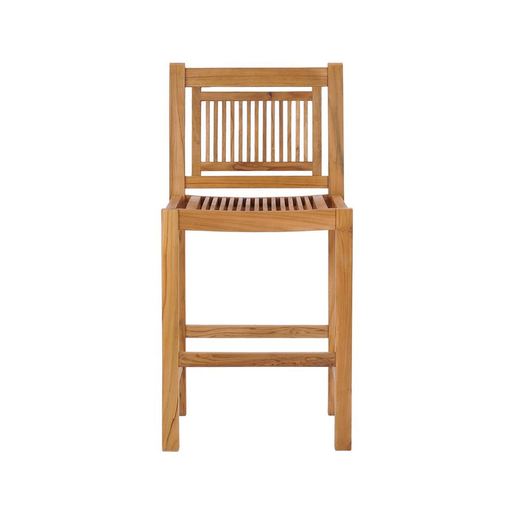 Armless Teak Outdoor Bar Stool