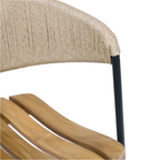 Chair With Teak Seat And Rush Webbing