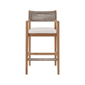 Upholstered Teak Outdoor Bar Stool