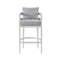 Upholstered Teak Outdoor Bar Stool