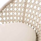 Upholstered Armless Teak Outdoor Bar Stool