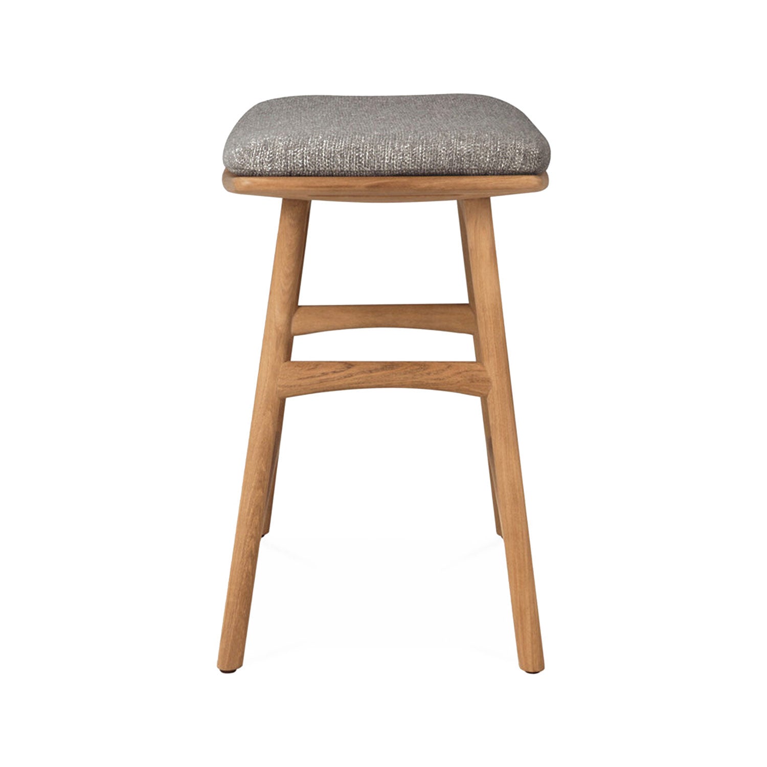 Polsterter Rückenloser Teak-Außenbar- und Hocker