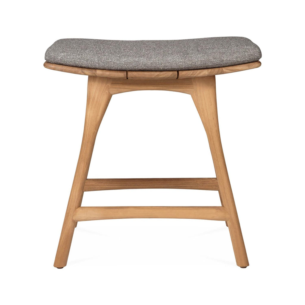 Polsterter Rückenloser Teak-Außenbar- und Hocker