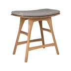 Polsterter Rückenloser Teak-Außenbar- und Hocker