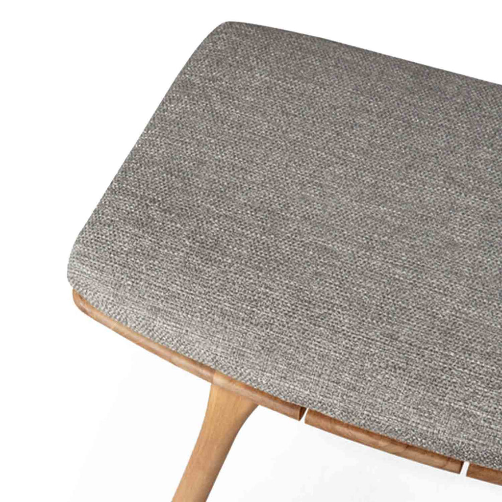 Polsterter Rückenloser Teak-Außenbar- und Hocker