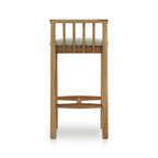Upholstered Armless Teak Outdoor Bar Stool