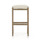 Upholstered Backless Teak Outdoor Bar Stool