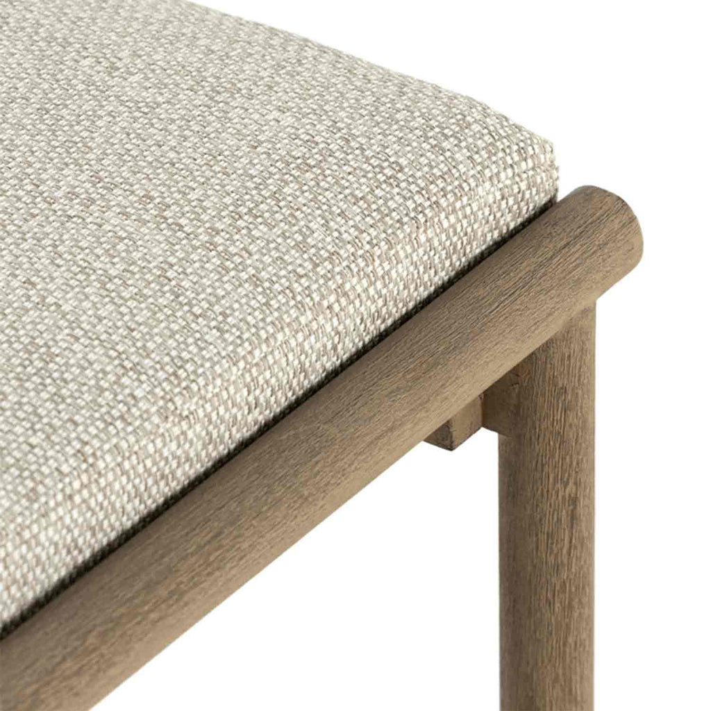 Upholstered Backless Teak Outdoor Bar Stool