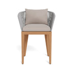 Upholstered Teak Outdoor Bar Stool
