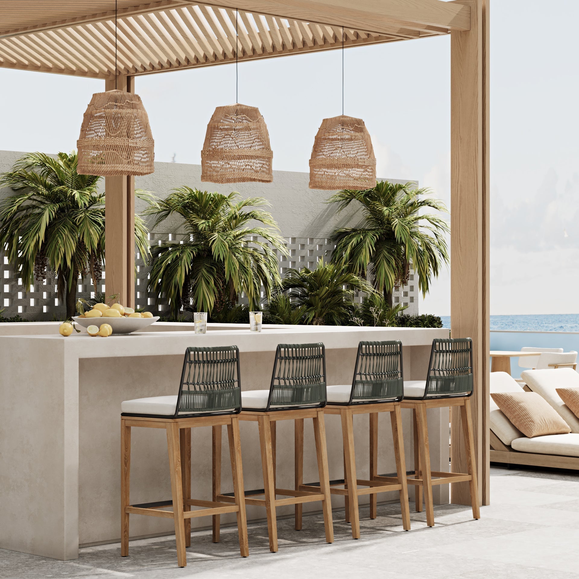 Outdoor Teak Bar Stool