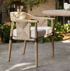 Teak Dining Chair with Performance Fabric