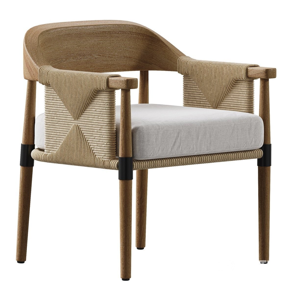 Teak Dining Chair with Performance Fabric