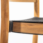 Upholstered Armless Teak Outdoor Bar Stool