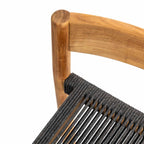 Upholstered Armless Teak Outdoor Bar Stool