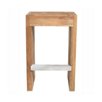 Backless Teak Outdoor Bar Stool