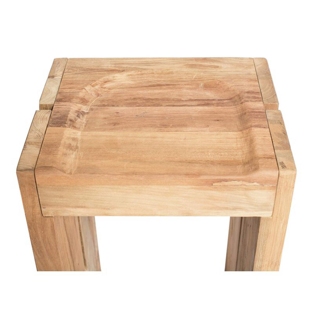 Backless Teak Outdoor Bar Stool