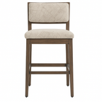 Upholstered Armless Teak Outdoor Bar Stool