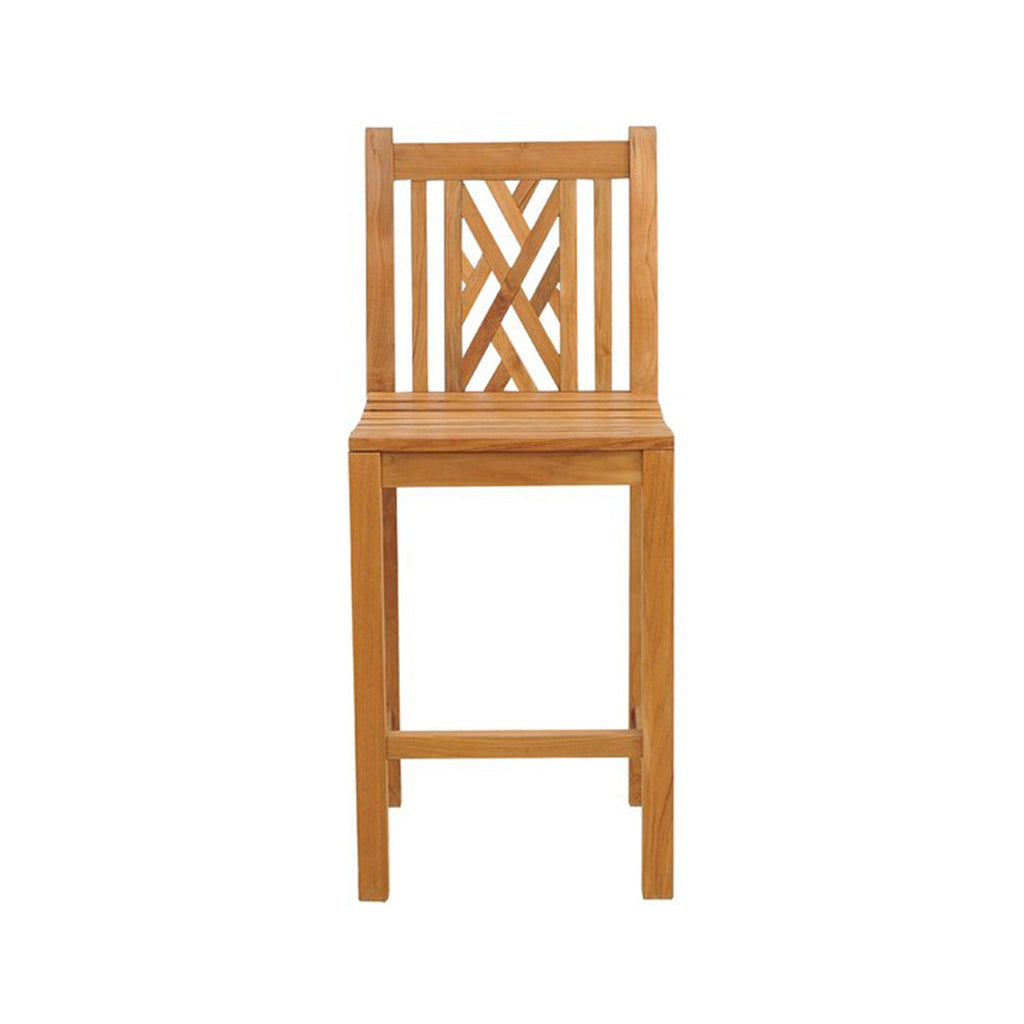 Armless Teak Outdoor Bar Stool
