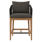 Upholstered Teak Outdoor Bar Stool