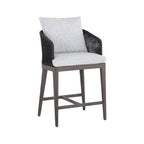 Upholstered Teak Outdoor Bar Stool